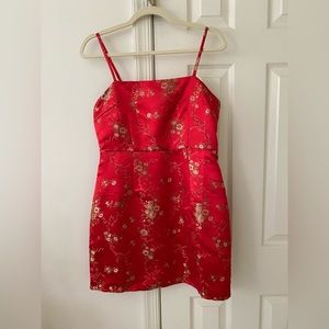 I AM GIA red silk dress